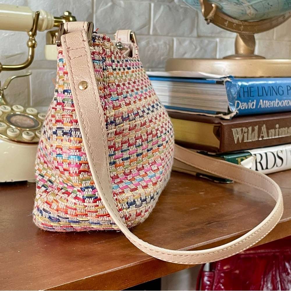 Vintage 90s Y2K Liz Claiborne Rainbow Woven Mini Purse Shoulder Bag - Picture 10 of 14
